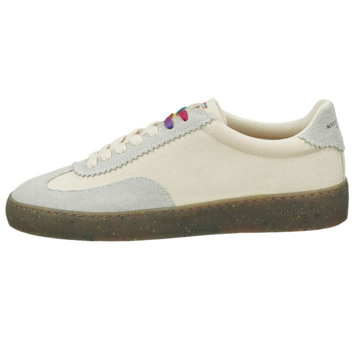 Scotch &amp; Soda White Linen Low Top Sneakers