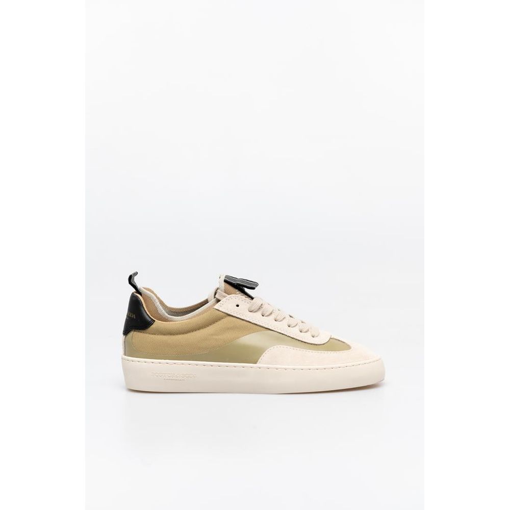 Scotch &amp; Soda Beige Leather Low Top Sneakers
