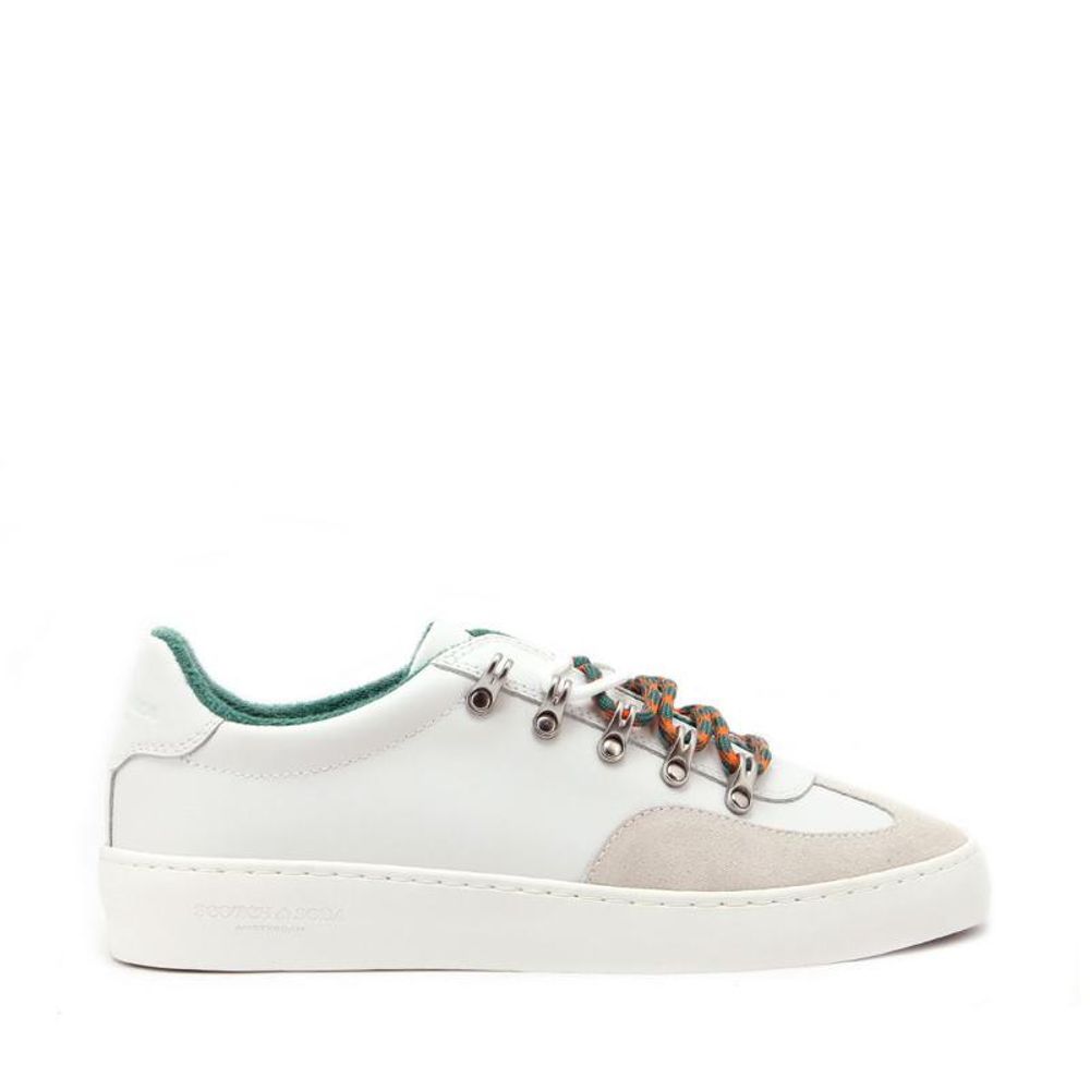 Scotch &amp; Soda White Leather Low Top Sneakers
