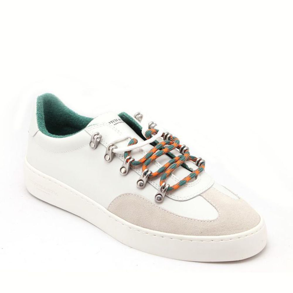 Scotch &amp; Soda White Leather Low Top Sneakers