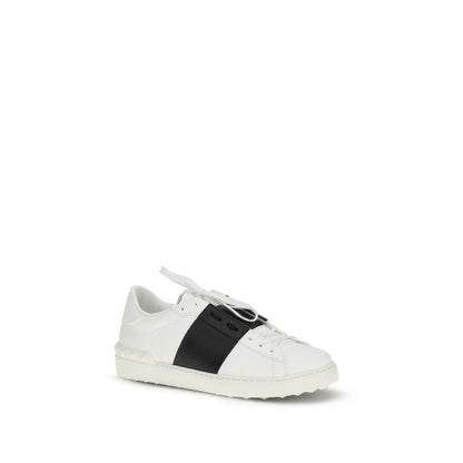Valentino Garavani White Calf Leather Bos Taurus Low Top Sneakers