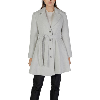 Guess Gray Polyester And Wool Coat