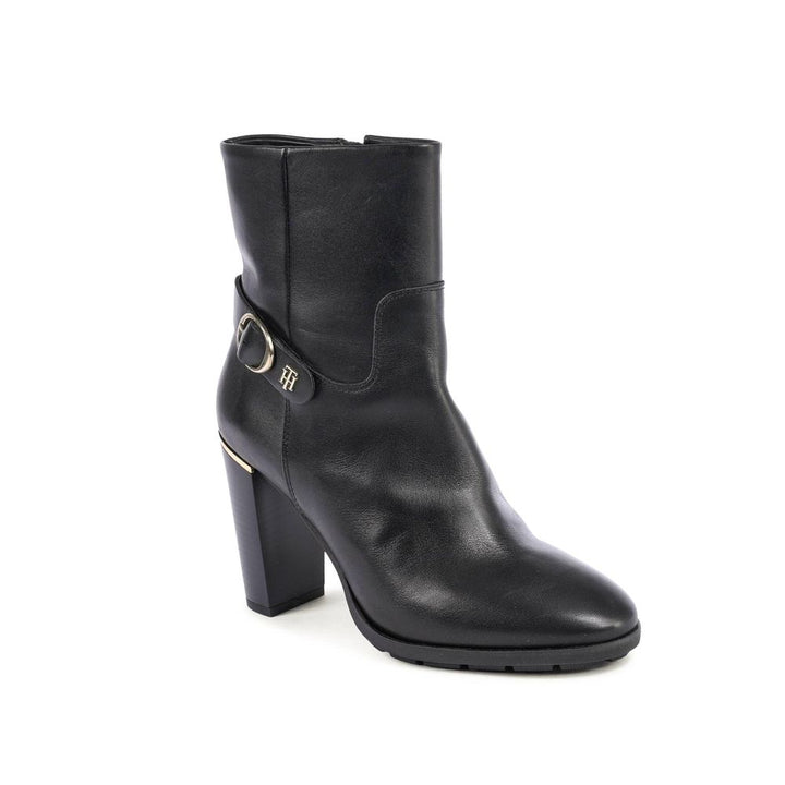 Tommy Hilfiger Black Leather Ankle Boots