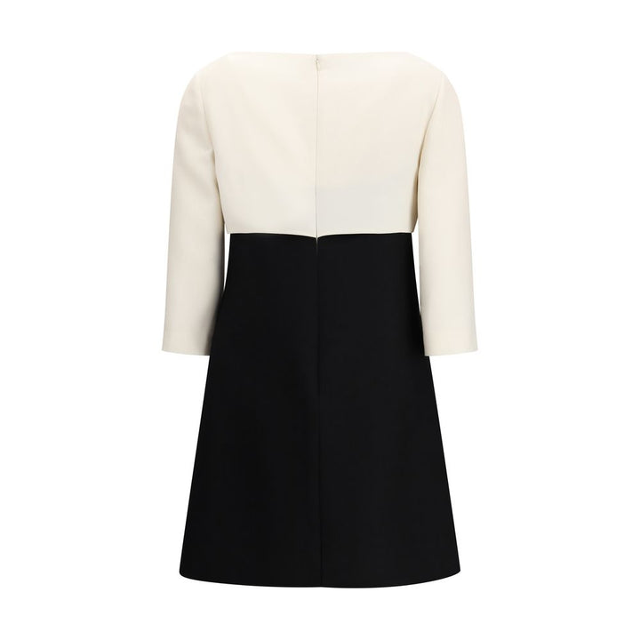 Valentino Black Fleece Wool Cocktail Dress