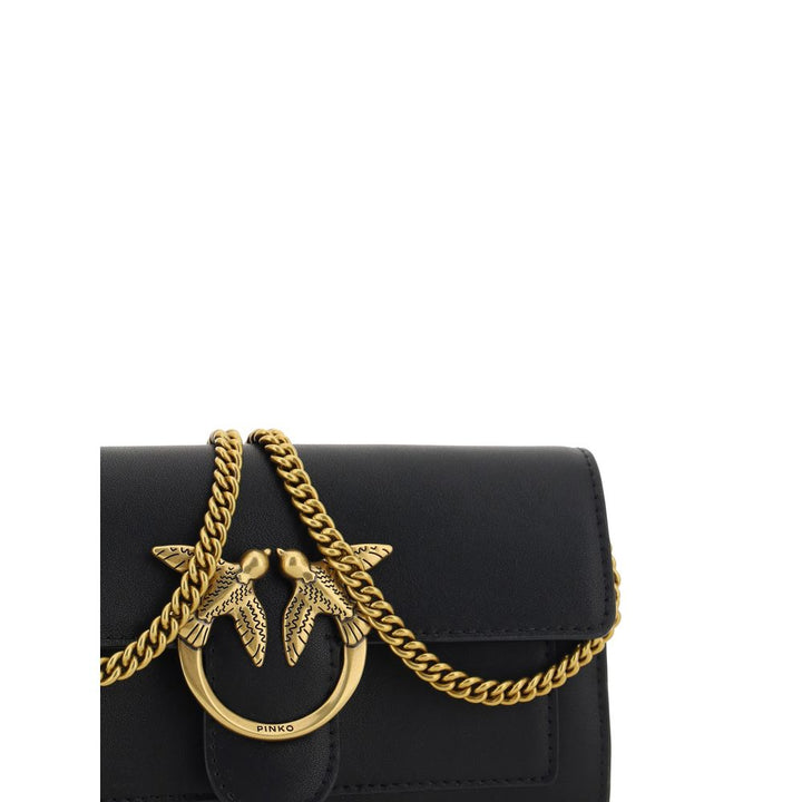 PINKO Black Calf Leather Bos Taurus Wallet