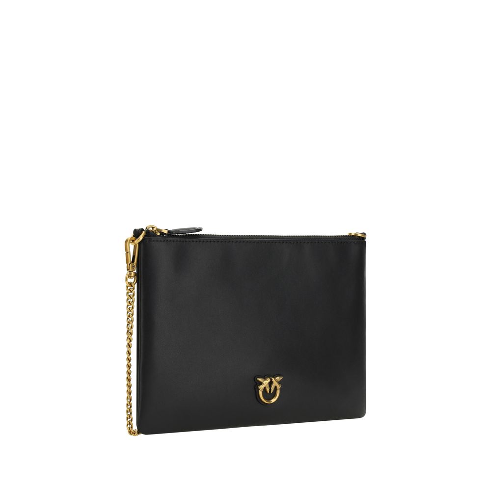 PINKO - Black Calf Leather Bos Taurus Shoulder Bag