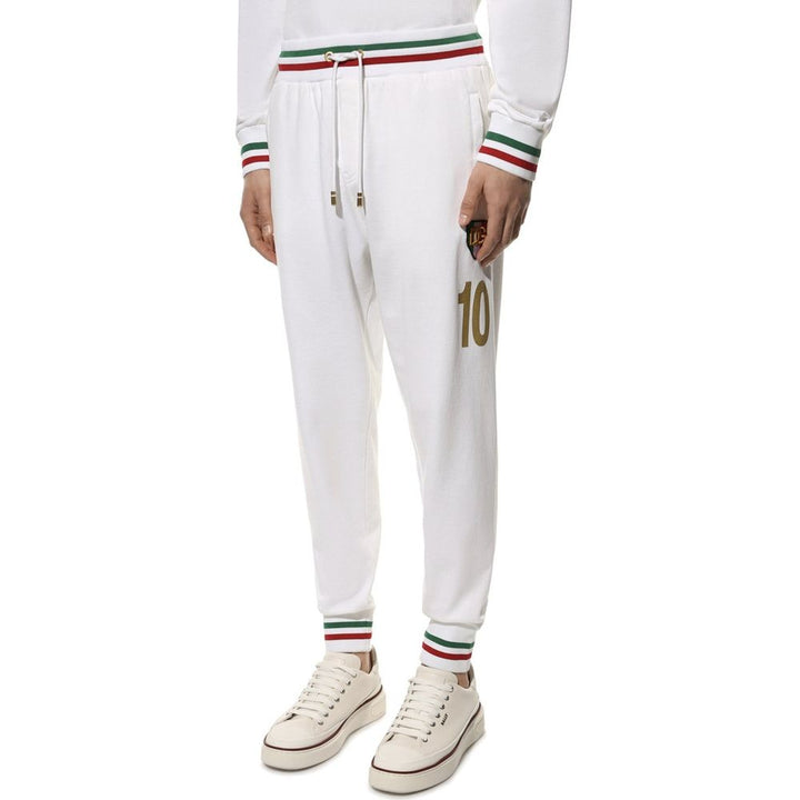 Dolce &amp; Gabbana White Cotton Joggers (Workout Pants)