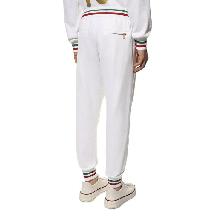 Dolce &amp; Gabbana White Cotton Joggers (Workout Pants)