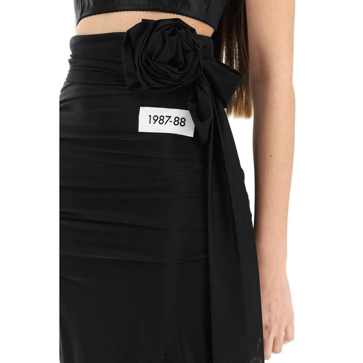 Dolce &amp; Gabbana Black Elastane Long Skirt