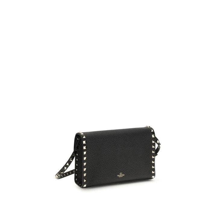 Valentino Garavani Black Calf Leather Bos Taurus Shoulder Bag