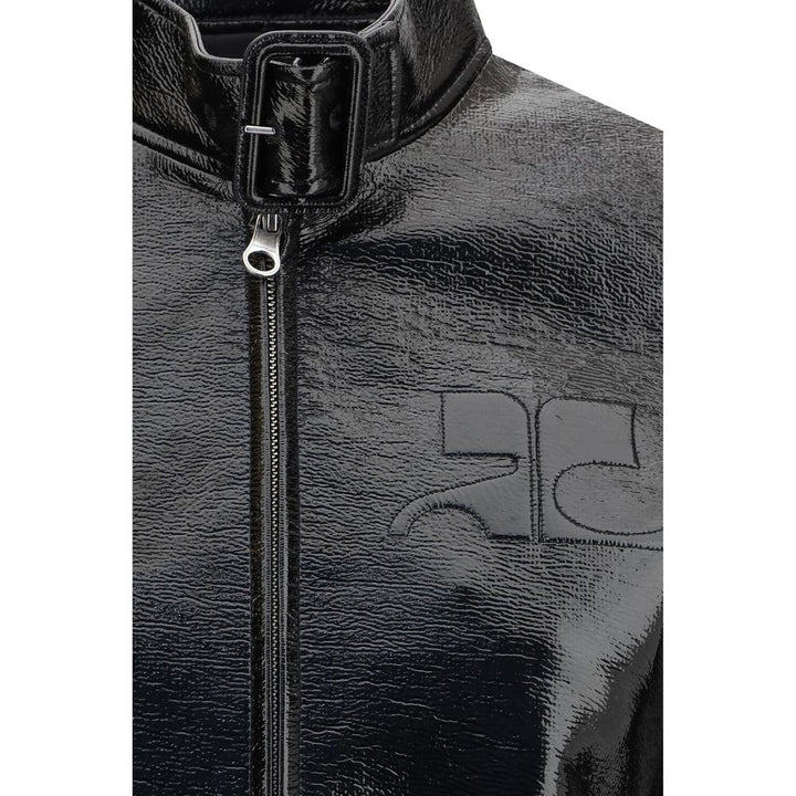 Courrèges Black Cotton Full-Length Jacket