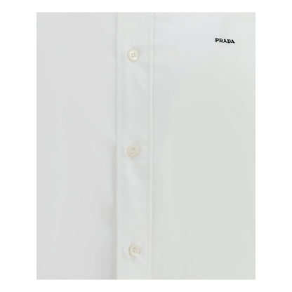 Prada White Fleece Wool Dress Shirt