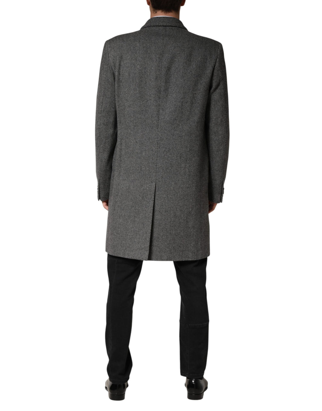 Dolce &amp; Gabbana Gray Single Breasted Men Trench Coat Jacket