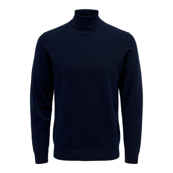 Only & Sons Blue Polyester Turtleneck