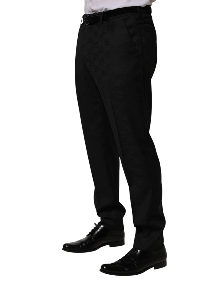 Dolce &amp; Gabbana Black Wool Skinny Dress Formal Trouser Pants