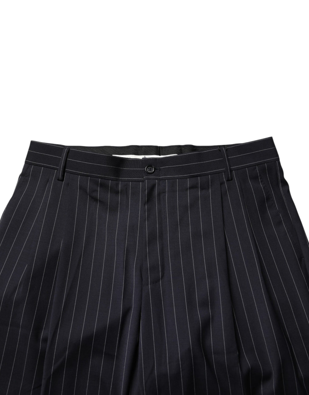 Dolce &amp; Gabbana Black Stripe Straight Men Dress Trouser Pants