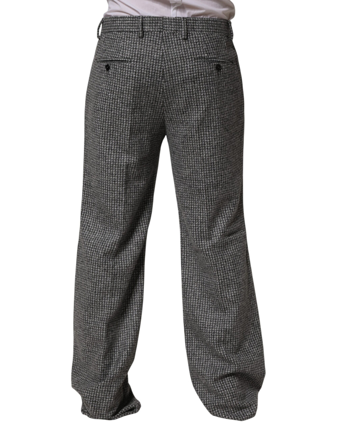 Dolce &amp; Gabbana Gray Houndstooth Straight Dress Trouser Pants