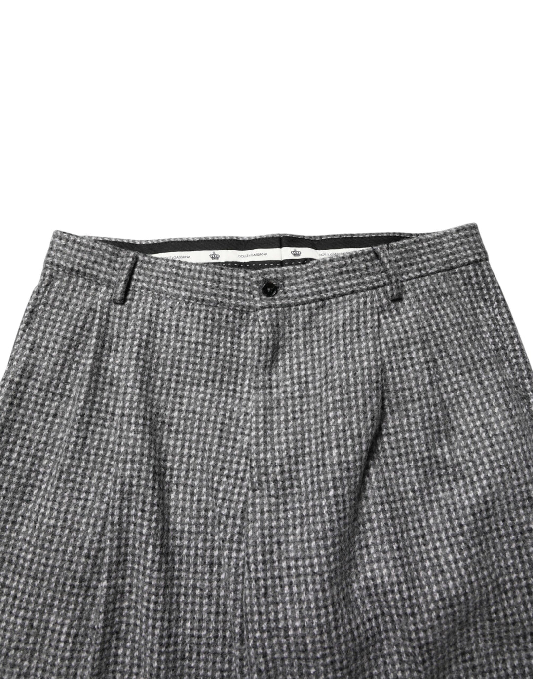 Dolce &amp; Gabbana Gray Houndstooth Straight Dress Trouser Pants