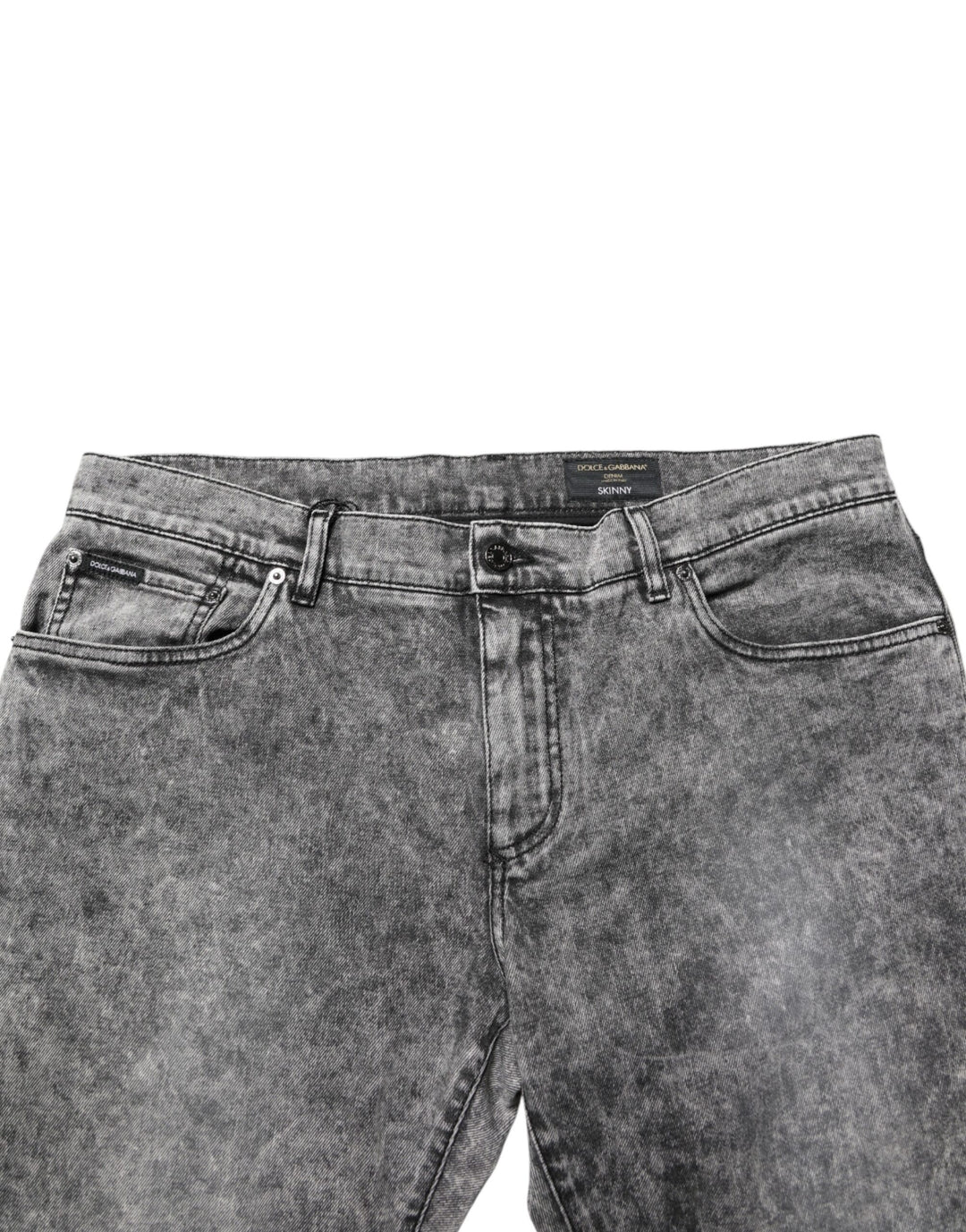 Dolce &amp; Gabbana Gray Cotton Straight Leg Denim Trouser Jeans