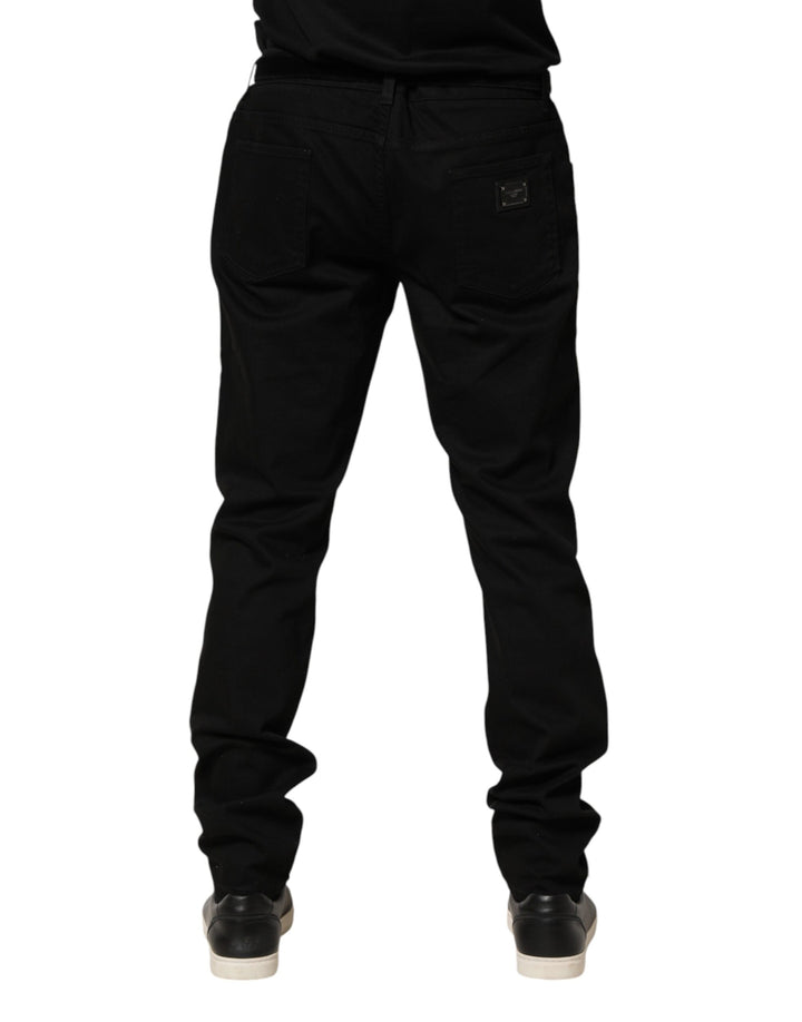 Dolce &amp; Gabbana Black Sacred Heart Skinny Men Denim Jeans