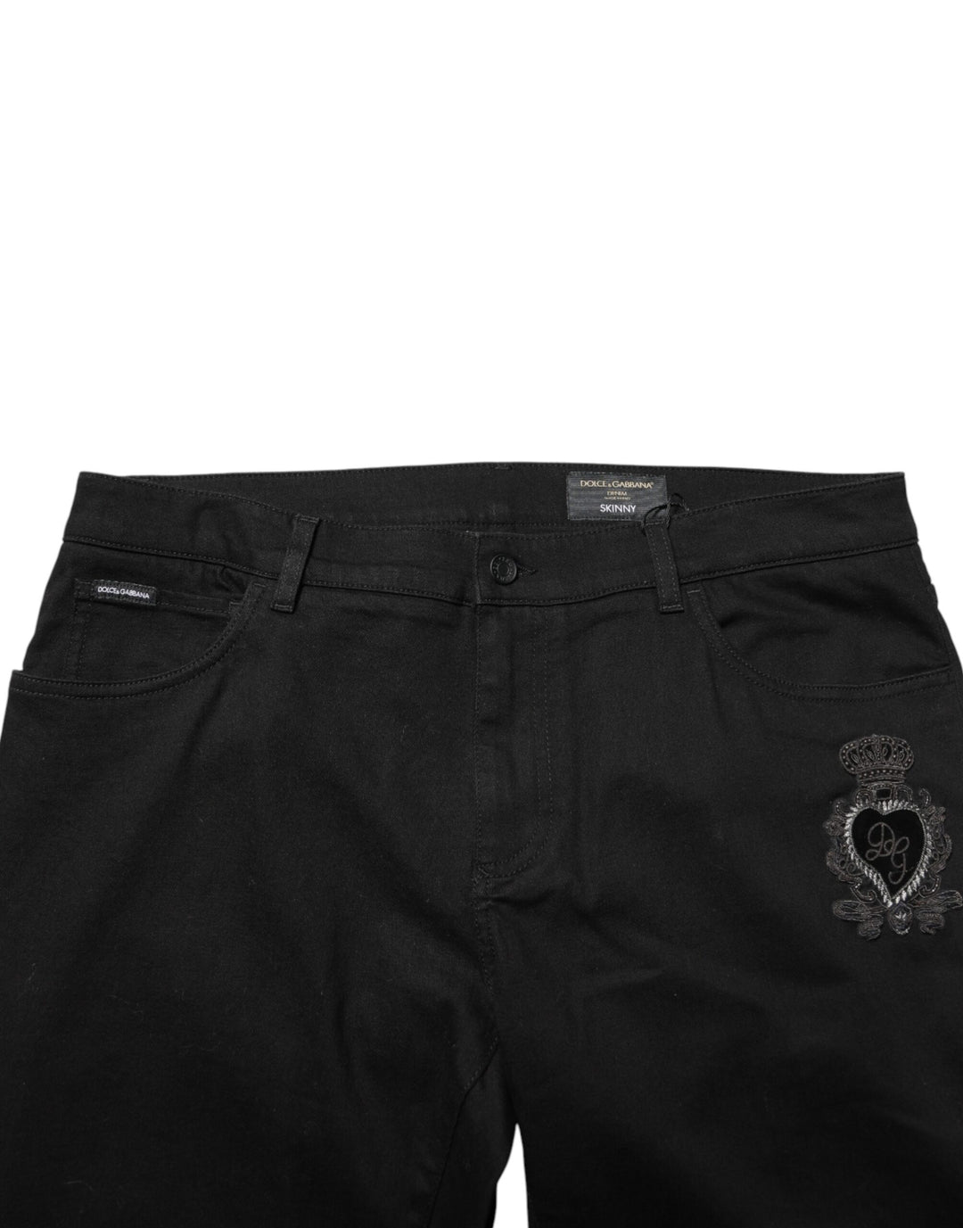 Dolce &amp; Gabbana Black Sacred Heart Skinny Men Denim Jeans