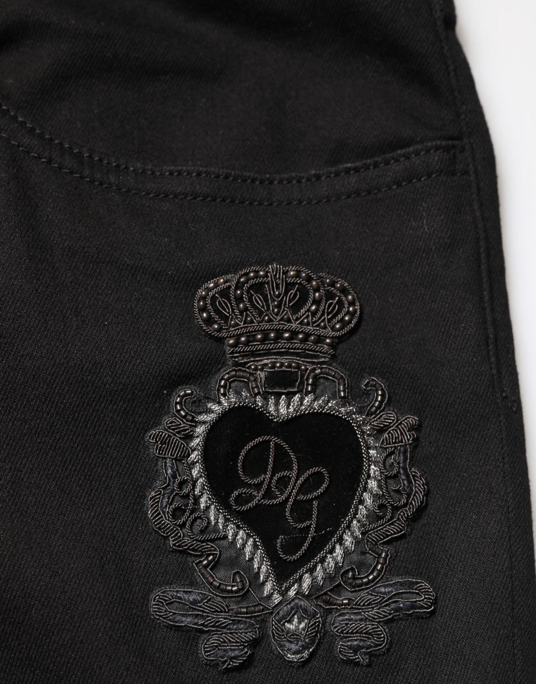 Dolce &amp; Gabbana Black Sacred Heart Skinny Men Denim Jeans