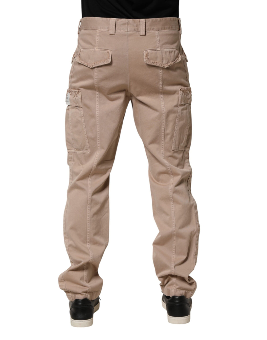 Dolce &amp; Gabbana Beige Straight Cargo Chino Men Trouser Pants