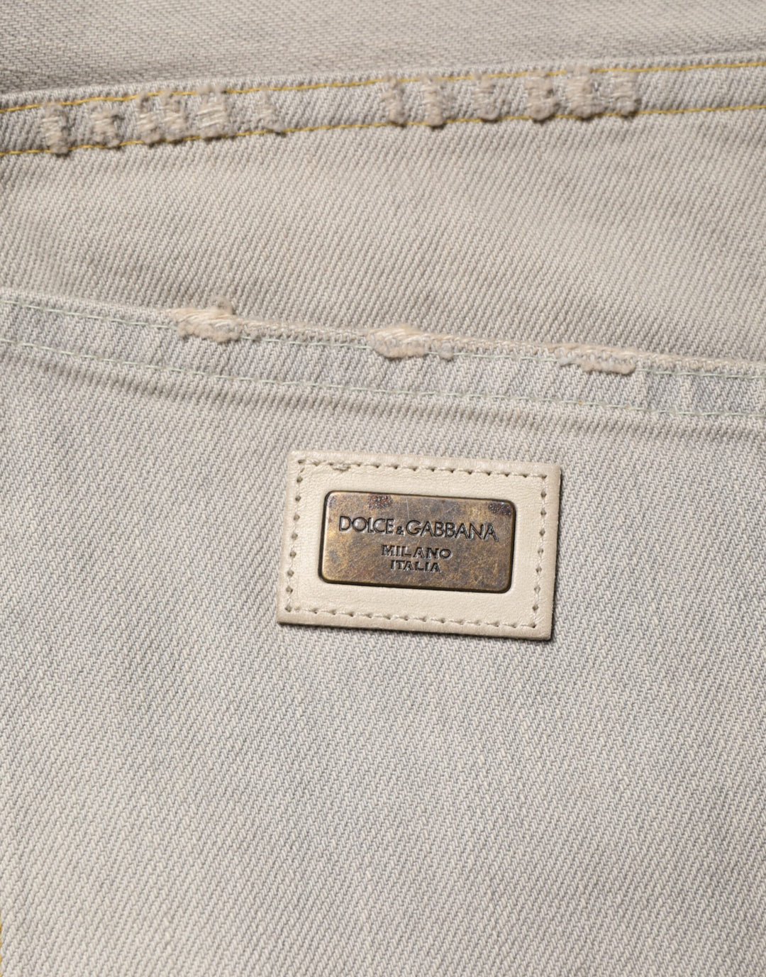 Dolce &amp; Gabbana Light Gray Cotton Straight Denim Trouser Jeans