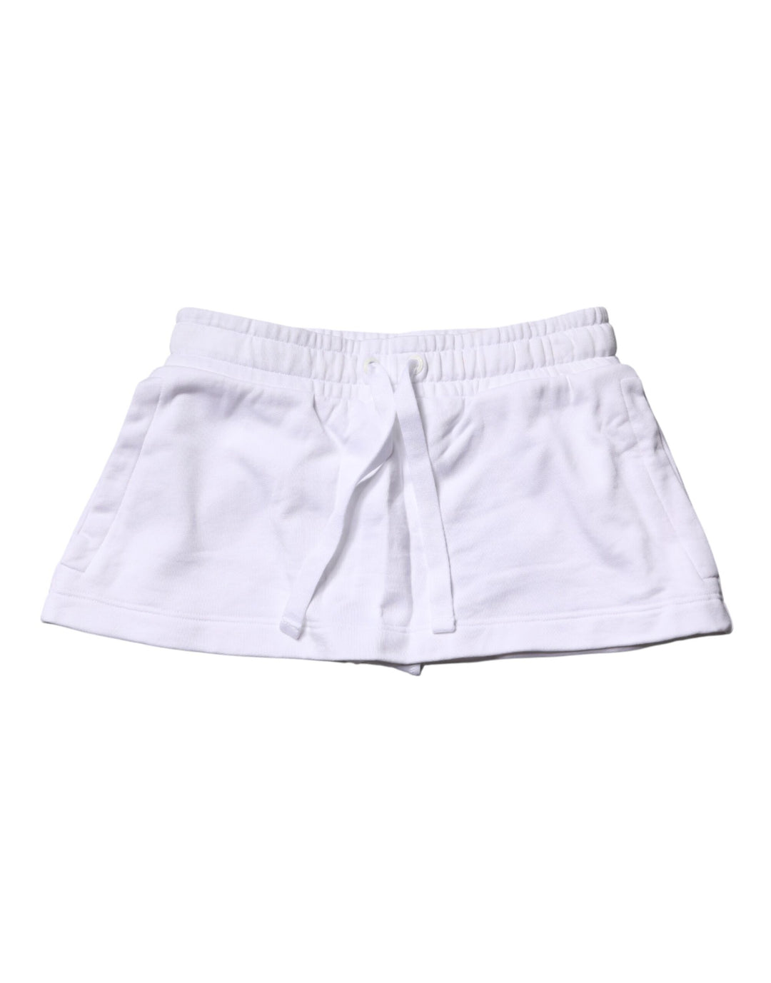 Dolce &amp; Gabbana White Cotton Blend Mid Waist A-line Mini Skirt