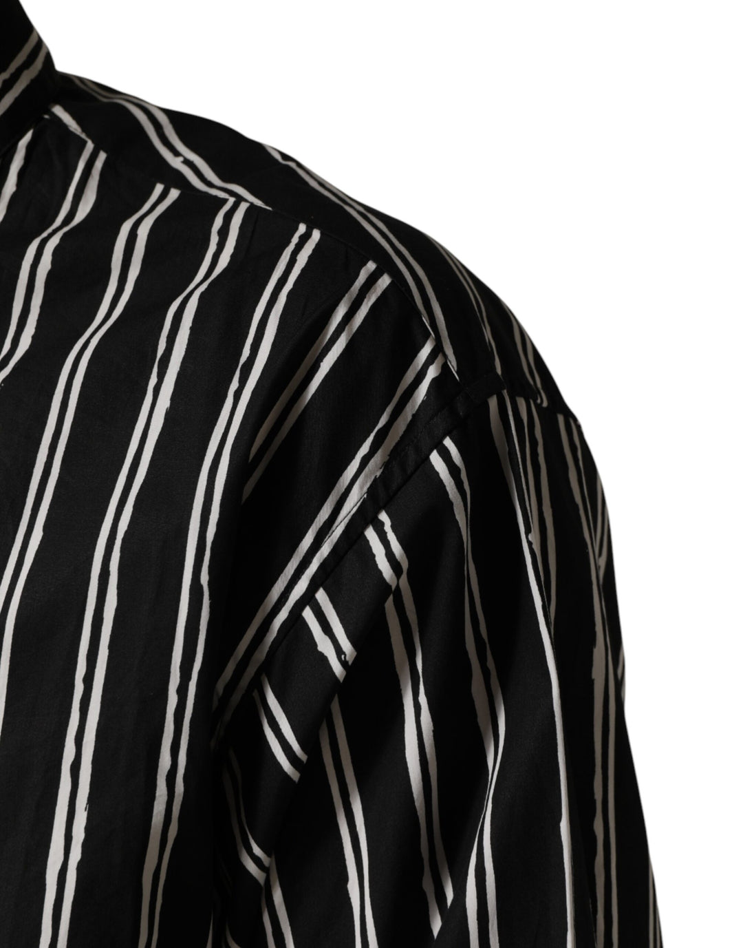 Dolce &amp; Gabbana Black Stripes Cotton Men Formal Dress Shirt