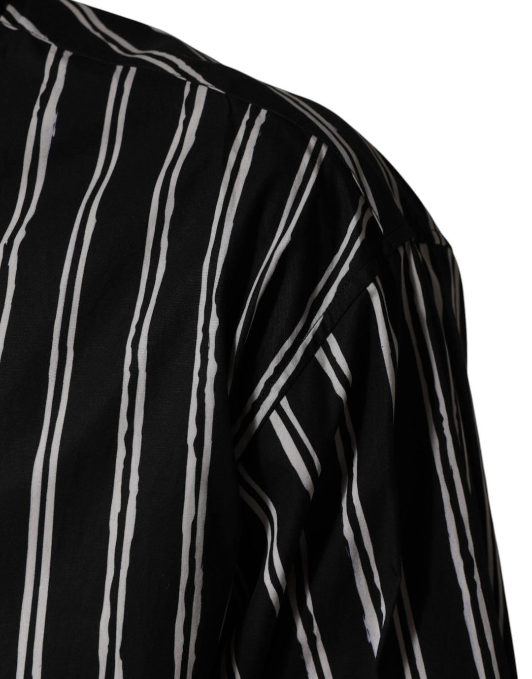 Dolce &amp; Gabbana Black Stripes Cotton Men Formal Dress Shirt