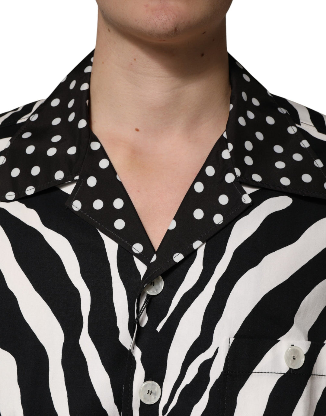 Dolce &amp; Gabbana Black White Zebra ButtonDown Oversize Shirt