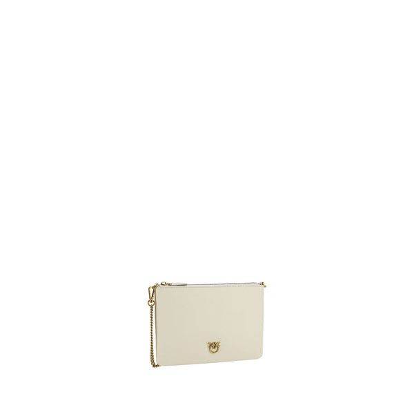 PINKO - Beige Calf Leather Bos Taurus Shoulder Bag