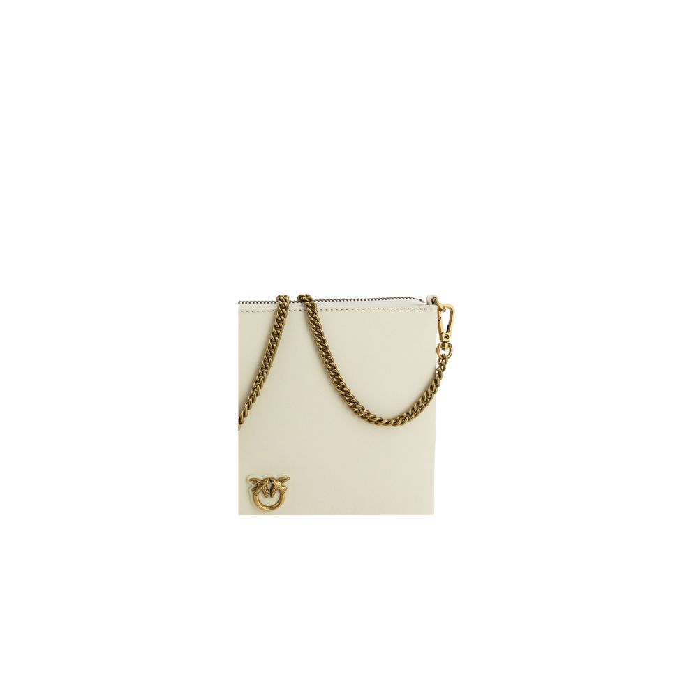 PINKO - Beige Calf Leather Bos Taurus Shoulder Bag