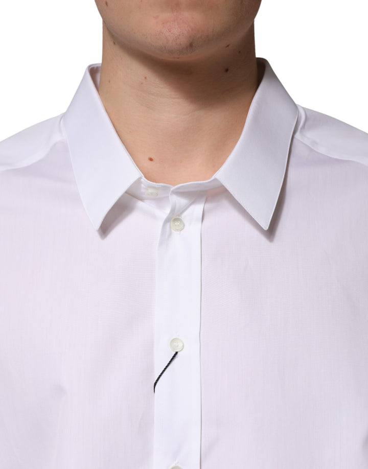 Dolce &amp; Gabbana White SARTORIA Cotton Collared Dress Shirt