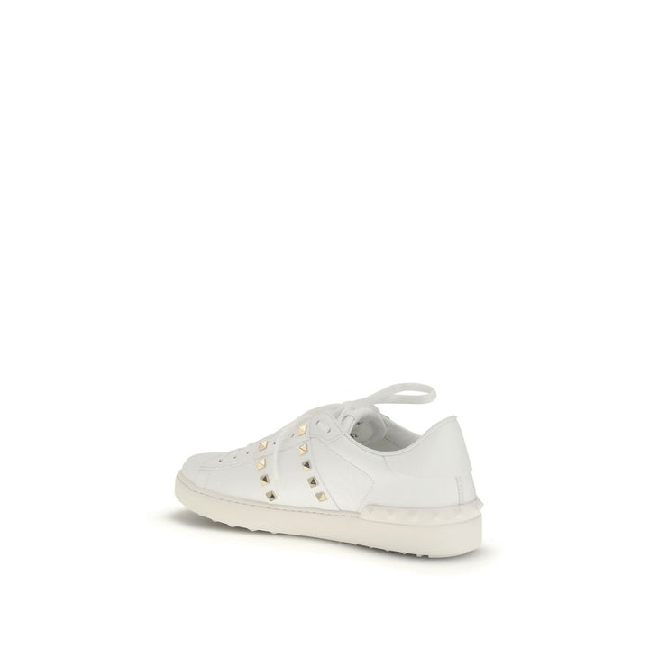 Valentino Garavani White Calf Leather Bos Taurus Low Top Sneakers