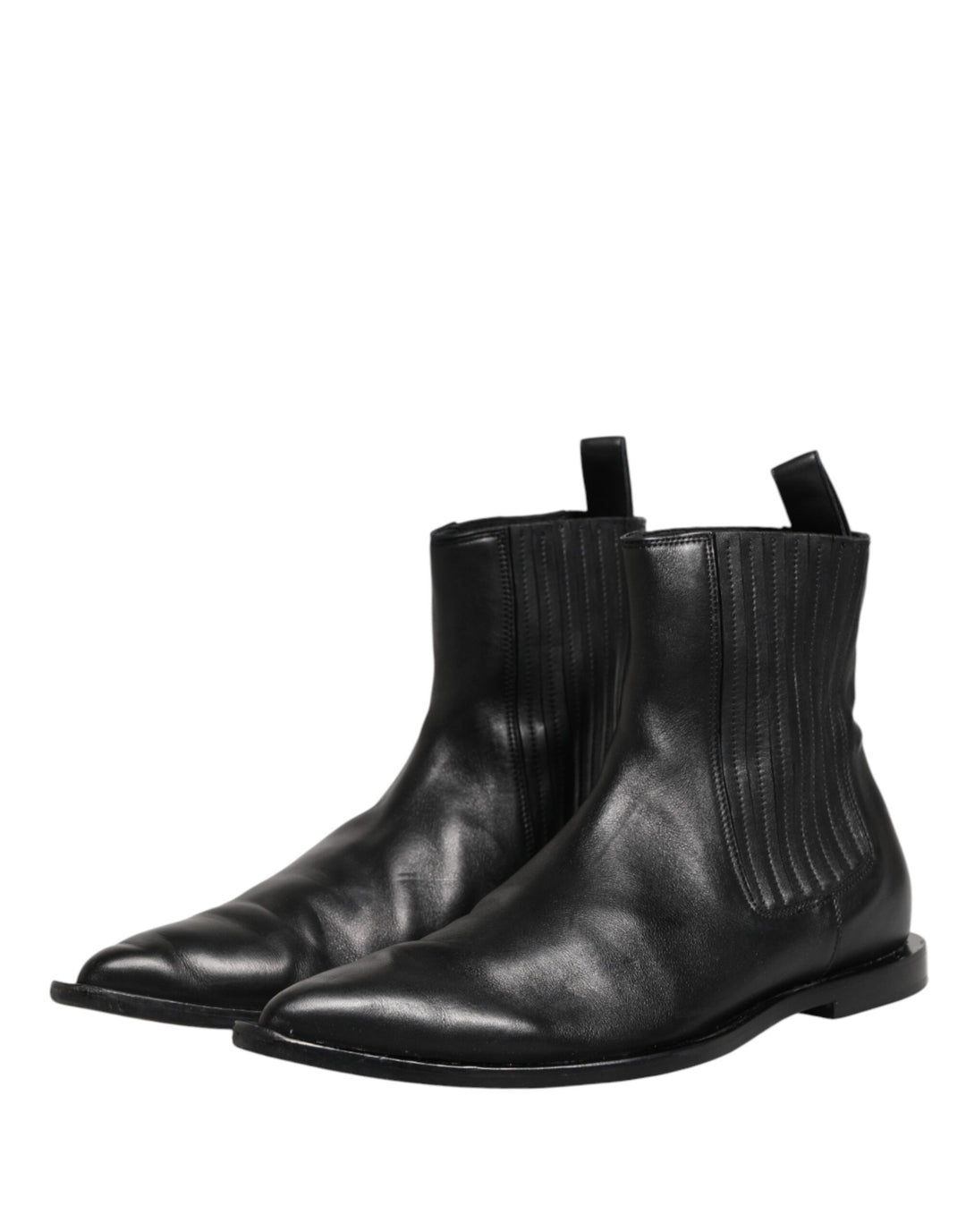 Dolce &amp; Gabbana Black Chelsea Men Short Ankle Boots Shoes