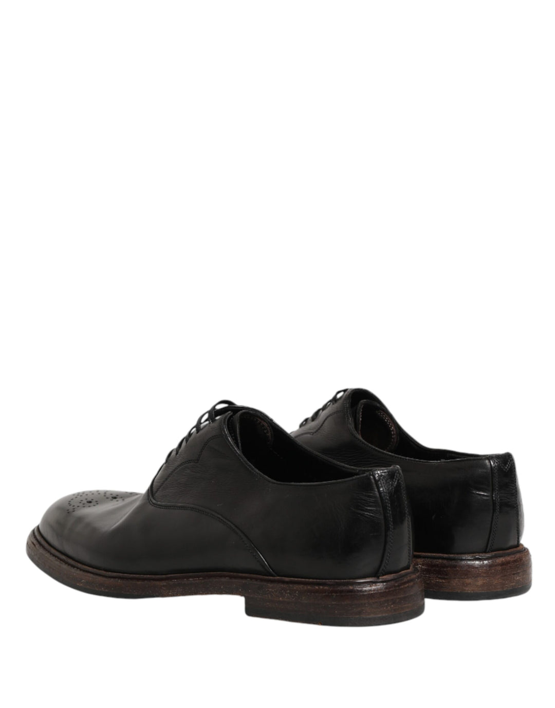 Dolce &amp; Gabbana Black Calfskin Leather Oxford Dress Shoes
