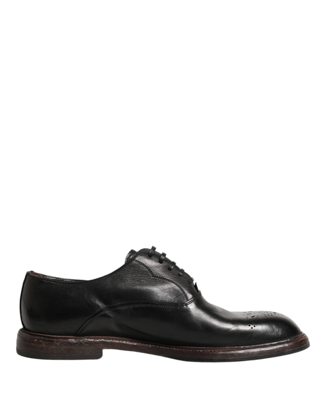Dolce &amp; Gabbana Black Calfskin Leather Oxford Dress Shoes