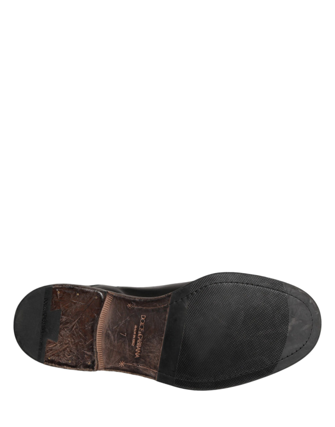 Dolce &amp; Gabbana Black Calfskin Leather Oxford Dress Shoes