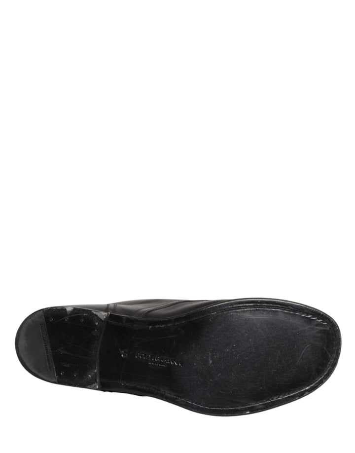 Dolce &amp; Gabbana Black Lace Up Short Ankle Boots Men Shoes