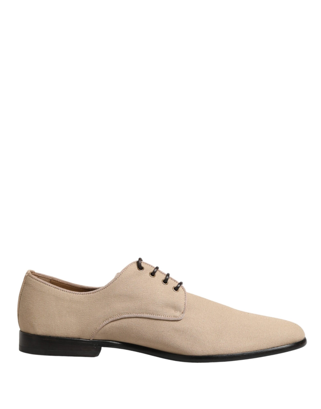 Dolce &amp; Gabbana Beige Canvas Derby Lace Up Dress Men Shoes
