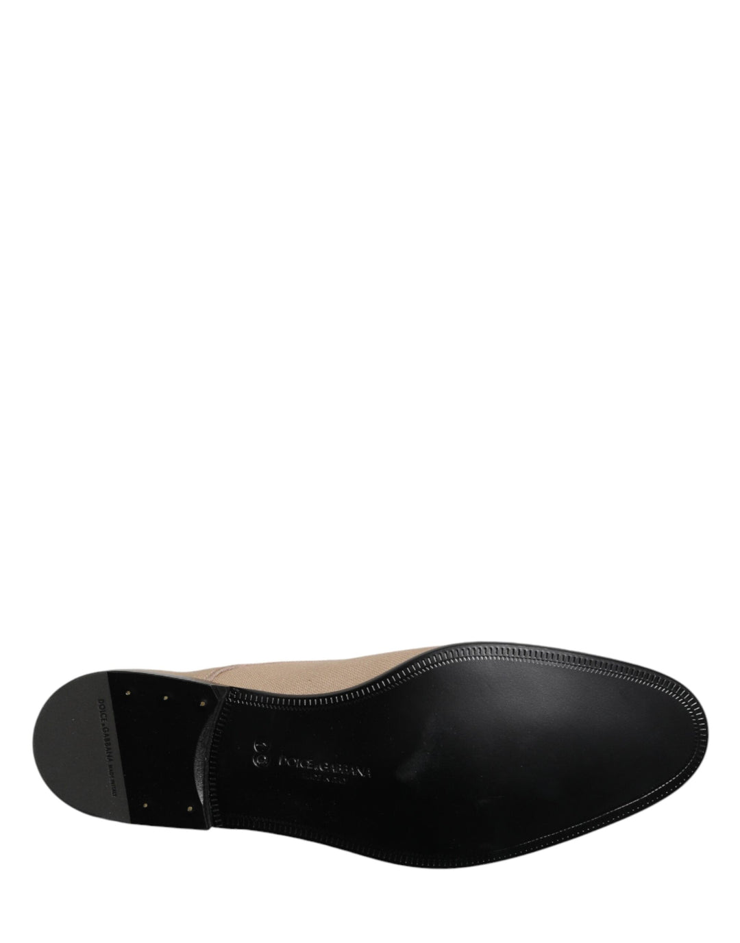 Dolce &amp; Gabbana Beige Canvas Derby Lace Up Dress Men Shoes