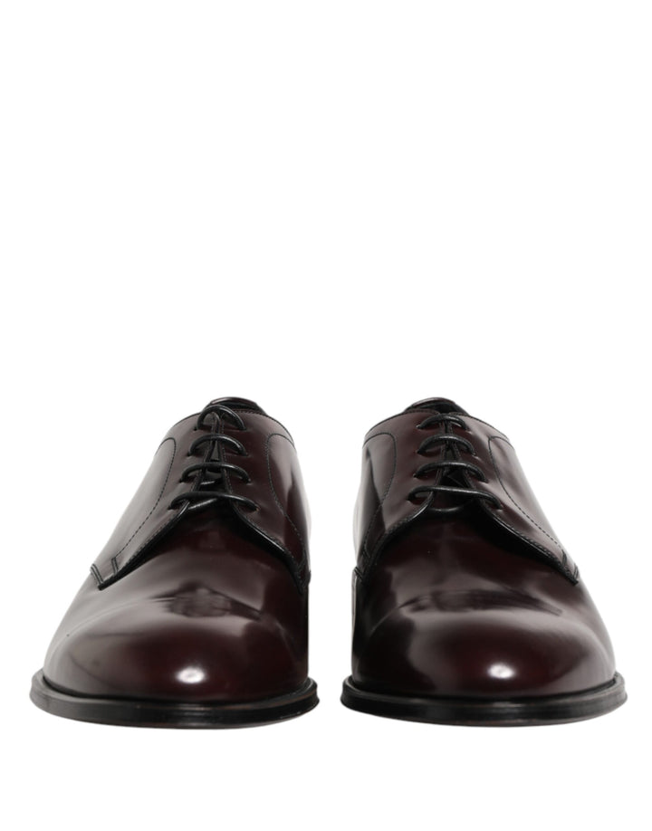 Dolce &amp; Gabbana Black Lace Up Leather Dress Derby Men Shoes