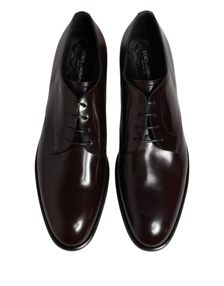 Dolce &amp; Gabbana Black Lace Up Leather Dress Derby Men Shoes