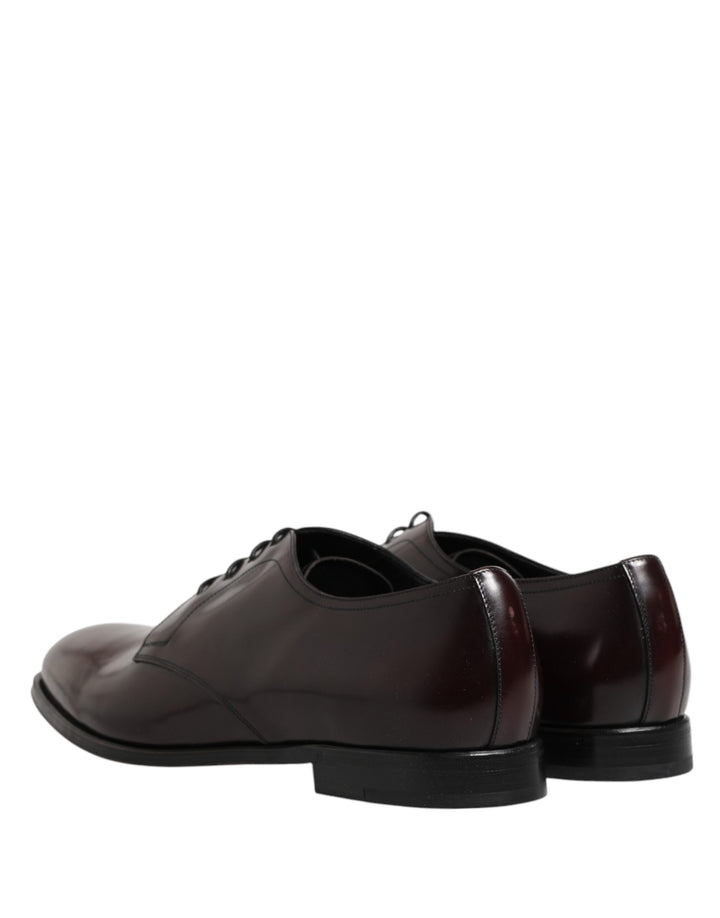 Dolce &amp; Gabbana Black Lace Up Leather Dress Derby Men Shoes