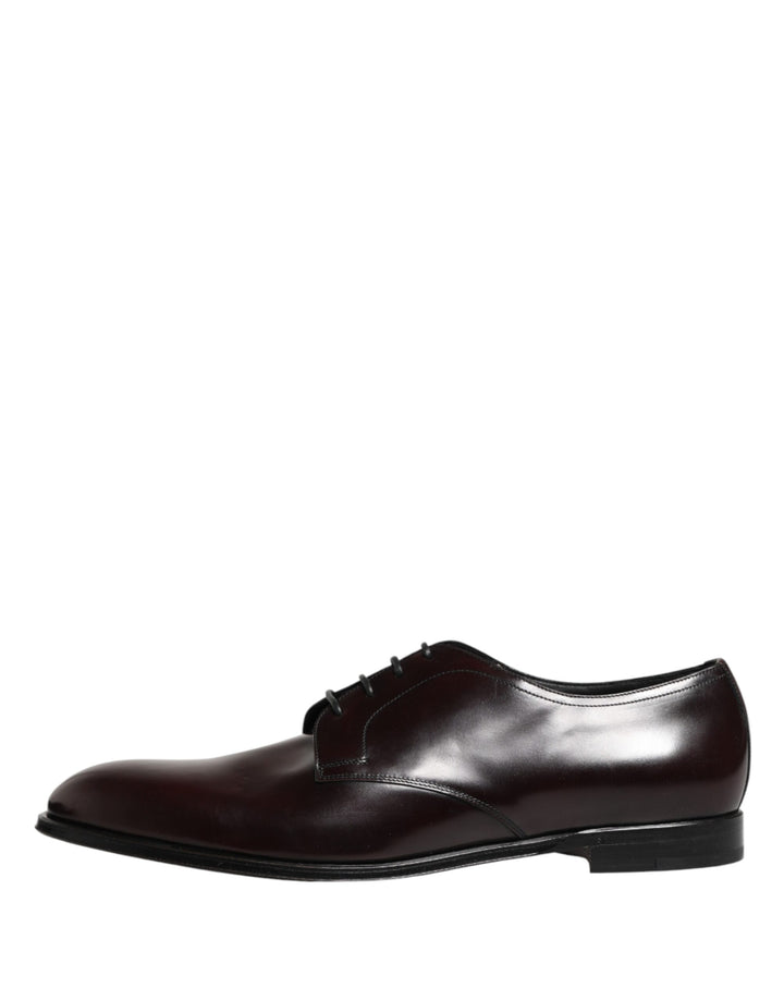 Dolce &amp; Gabbana Black Lace Up Leather Dress Derby Men Shoes