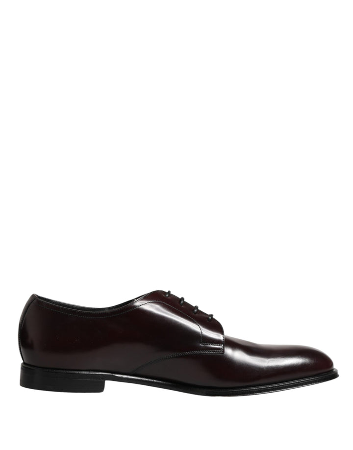 Dolce &amp; Gabbana Black Lace Up Leather Dress Derby Men Shoes