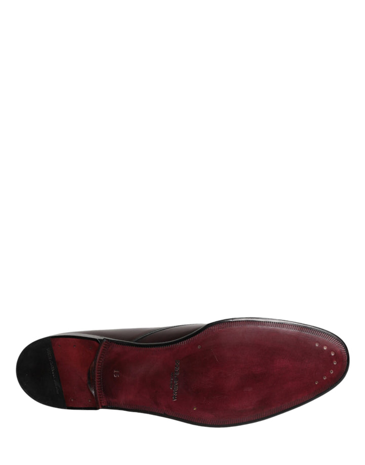 Dolce &amp; Gabbana Black Lace Up Leather Dress Derby Men Shoes