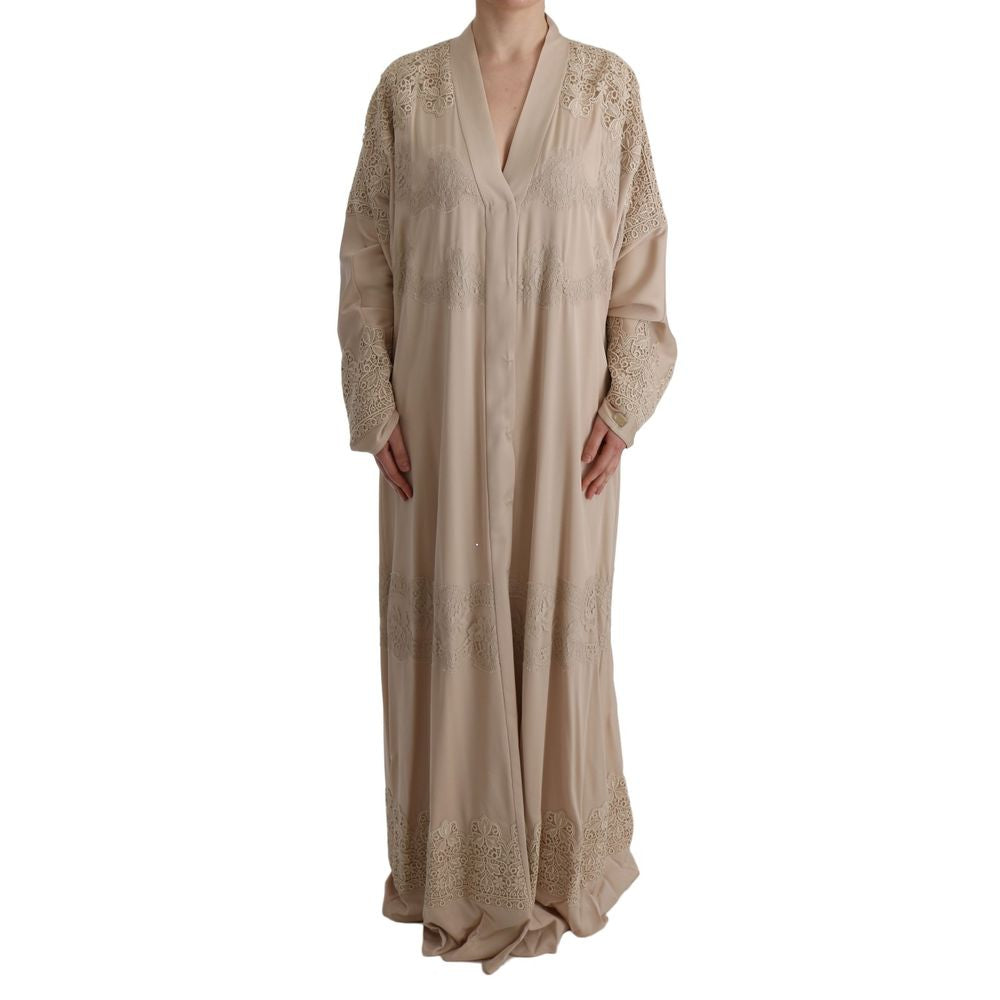 Dolce &amp; Gabbana Beige Silk Full-Length Jacket